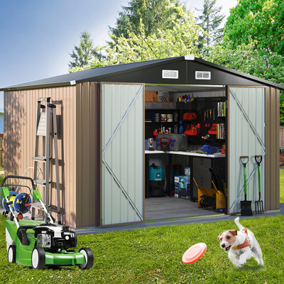 JolyDale 10 ft. W X 8 ft. D Metal Tool Shed & Reviews | Wayfair